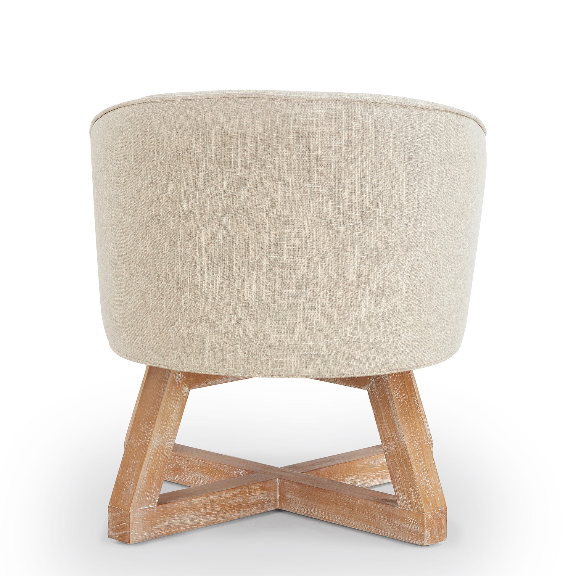Swivel Chair With Cross Shaped Wooden Base,Lounge Chair With Solid Wood Legs, 360 Freely Swivel Chairclassic Linen Fabric For Living Room, Bedroom, Office, Dresser Beige Beige Primary Living Space American Design,Artsy,Casual,Classic,Modern Rubberwood