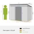 Outsunny 7' X 4' Metal Lean To Garden Shed, Outdoor Storage Shed, Garden Tool House With Double Sliding Doors, 2 Air Vents For Backyard, Patio, Lawn, Silver Silver Steel