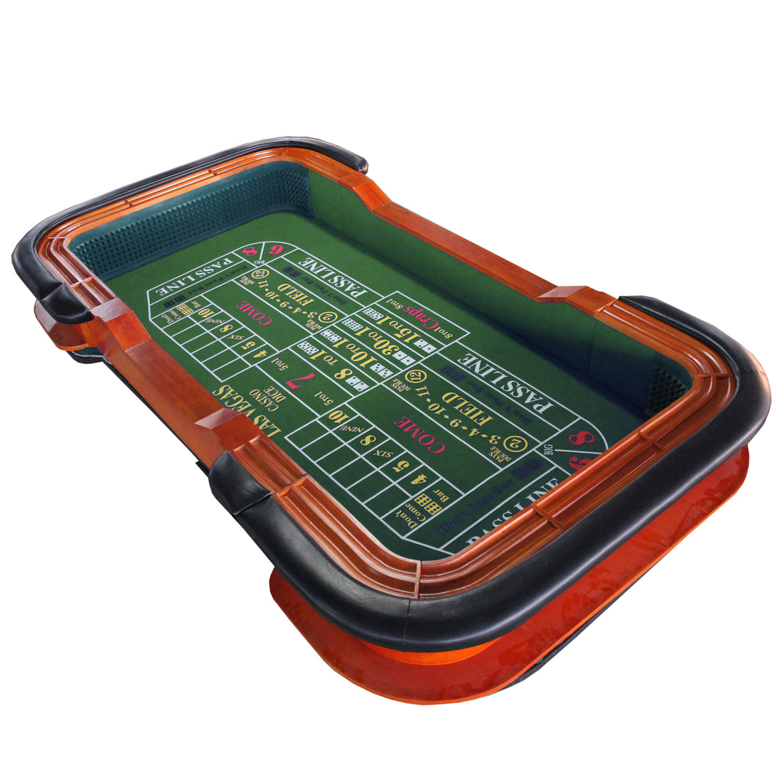 93" Deluxe Casino Dice Game Craps Table With Felt Diamond Pyramid Bumper Rubber Design, Green Green Primary Living Space Modern Wood