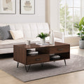 Modern Hairpin Leg Coffee Table Dark Walnut Dark Brown Mdf Mdf