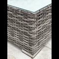 Stylish Rattan Wicker Fully Assembled 6 Person Seating Group With Premium Sunbrella Cushions Perfect For Outdoor Entertaining Dark Gray,Navy Blue Wicker