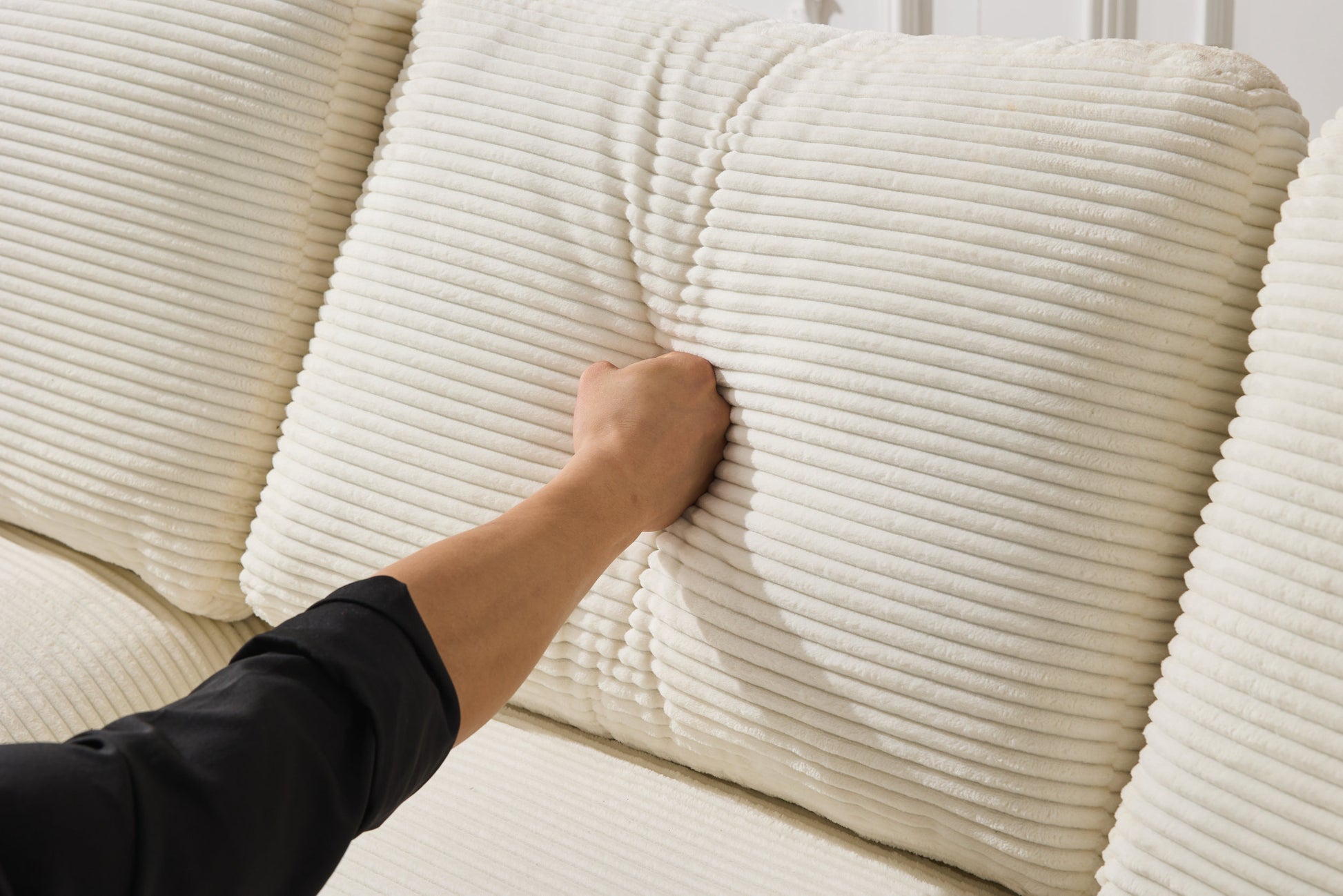 99*69" Modular Sectional Living Room Sofa Set, Modern Minimalist Style Couch, Upholstered Sleeper Sofa For Living Room, Bedroom, 2 Pc Free Combination, Installation Free Sofa, L Shape, White White Primary Living Space Soft Minimalist,Modern Foam Spring 4