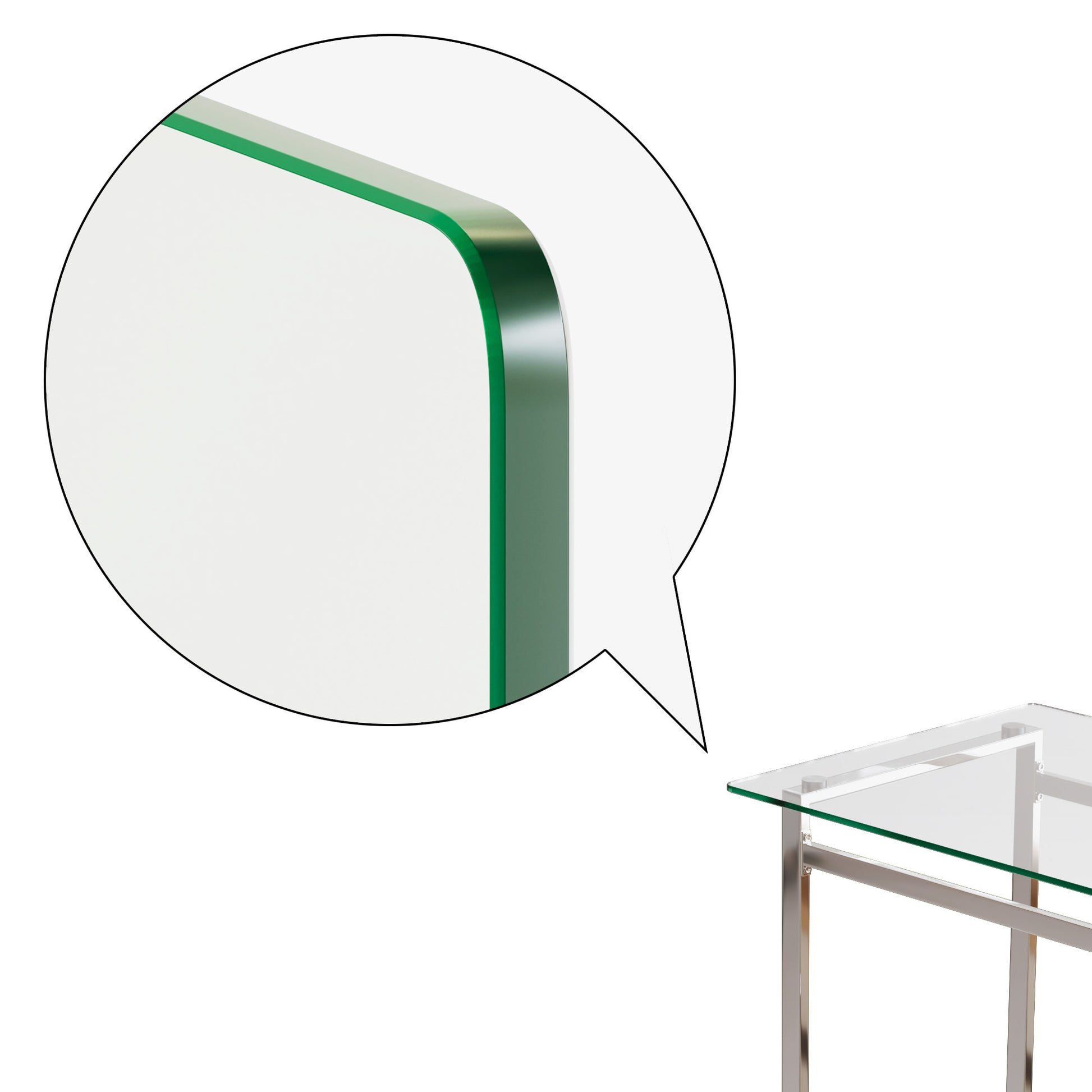 Modern Minimalist Rectangular Glass Dining Table For 4 6 With 0.31" Tempered Glass Tabletop And Silver Chrome Metal Legs, Writing Table Desk, For Kitchen Dining Living Room, 51" W X 27"D X 30" H Transparent Glass Glass