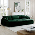 Oversized Modular Cushioned Sofa,With 3 Ottomans To Work As Sleeper Sofa Beds, 3 Seater Sofa With 3 Footstools,Green Corduroy Fabric Green Corduroy 3 Seat