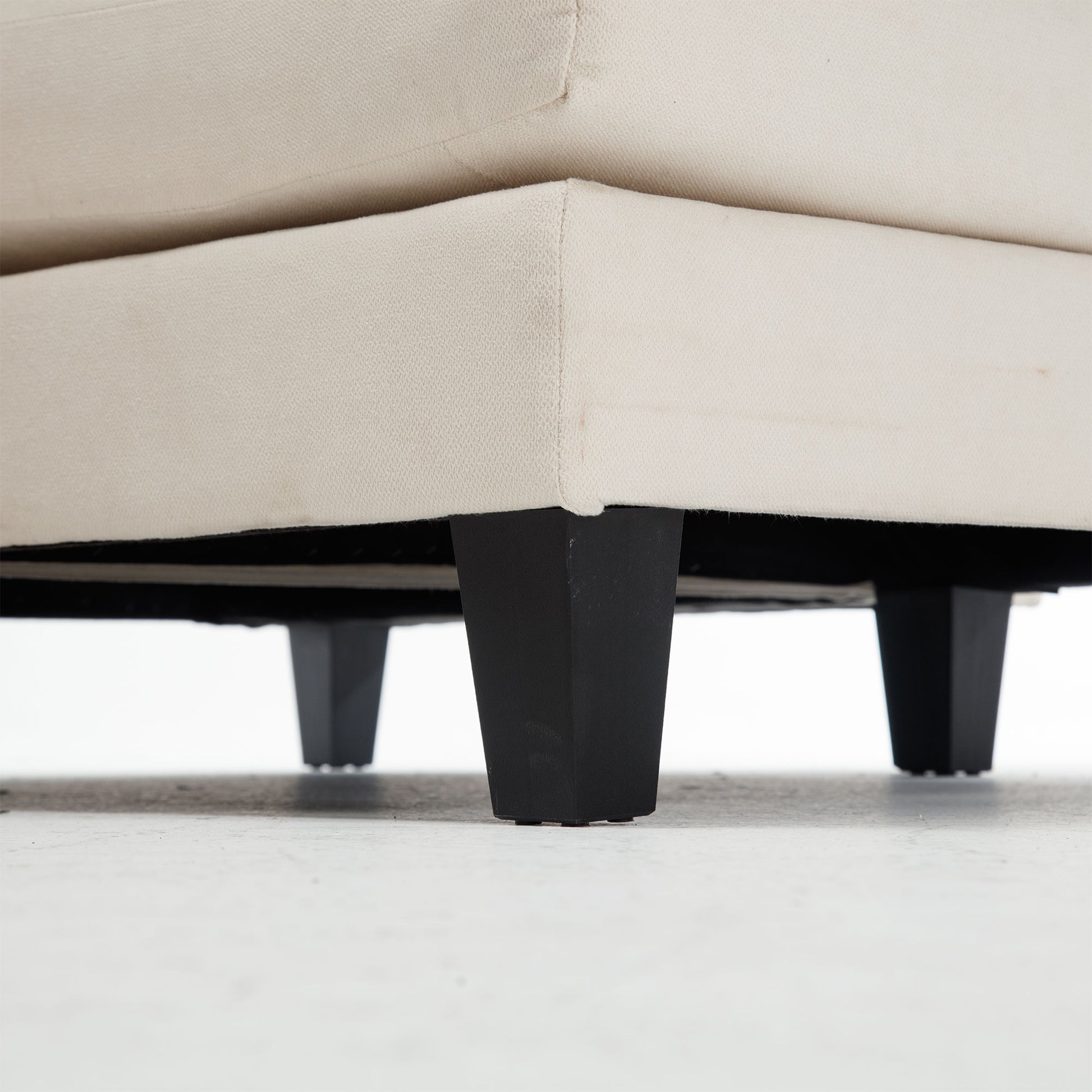 154.8" Oversized Modular Sofaice Velvet Large U Shaped Couch Comfy Upholstered 4 Seat Sofa With 2 Ottoman, 4 Lumbar Pillow, Deep Seat Couch For Living Room Beige Wood Primary Living Space Modern Foam Polyester 6 Seat