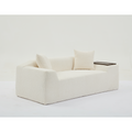 Arrived 2 Piece Boucle Cloud Sofa Set, Upholstered Sofa Set, Modern 3 Seater And 2 Seater Sofa With Mdf End Table For Living Room ,Apartment,3 2 Couch,Boucle,Beige Beige Polyester Primary Living Space Soft Tight Back Modern Square Arms Foam Upholstered 5