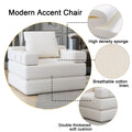 Single Sofa Chair That Converts To A Single Sofa Bed For Living Room, Guest Room, Playroom, White Creamy White Primary Living Space Modern Foam Linen