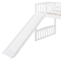 Twin Size Loft Bed With Slide And Ladder, White Old Sku: Lt000504Aak White Solid Wood