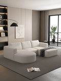 104.32*70.86 Modular Sectional Sofa Sleeper Couch, Sectional Sofa With Chaise And Ottoman, Convertible U Shaped Modular Sofa Set. Compressed Sponge, White. Combo A B C D White Primary Living Space Soft Minimalist,Modern Foam Spring 5 Seat