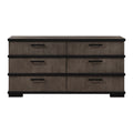 Two Tone Brown Black Finish 6 Drawers Dresser 1Pc Modern Industrial Design Bedroom Furniture Black,Brown Gray Wood