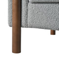 Oversized Accent Chair, Upholstered Living Room Chairs Single Sofa Chair With Walnut Legs, Curved Handrail, Grey Grey Teddy