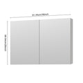 36'' W X 26'' H Bathroom Mirror Medicine Cabinet Wooden Door Medicine Cabinets For Bathroom, Wall Mounted Recessed Or Surface, Bathroom Mirror With Storage White Engineered Wood