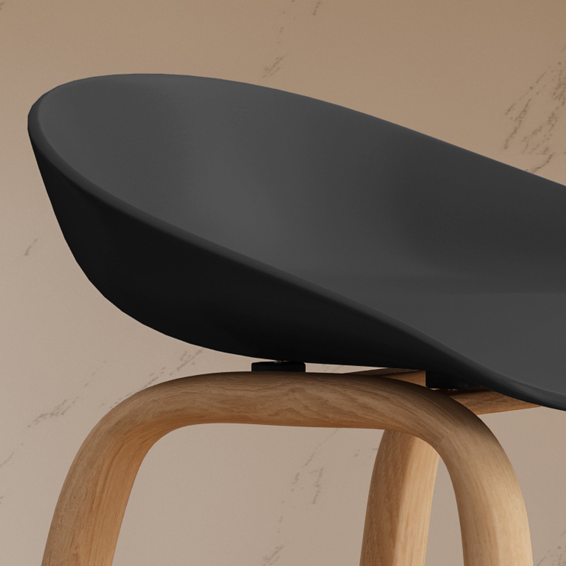 Barstool Set Of 2 Black Polypropylene