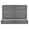 Queen Murphy Bed With Large Drawers,Gray Queen Gray Plywood