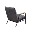 Grey And Matt Iron Accent Chair With Metal Leg Grey Primary Living Space Genuine Leather