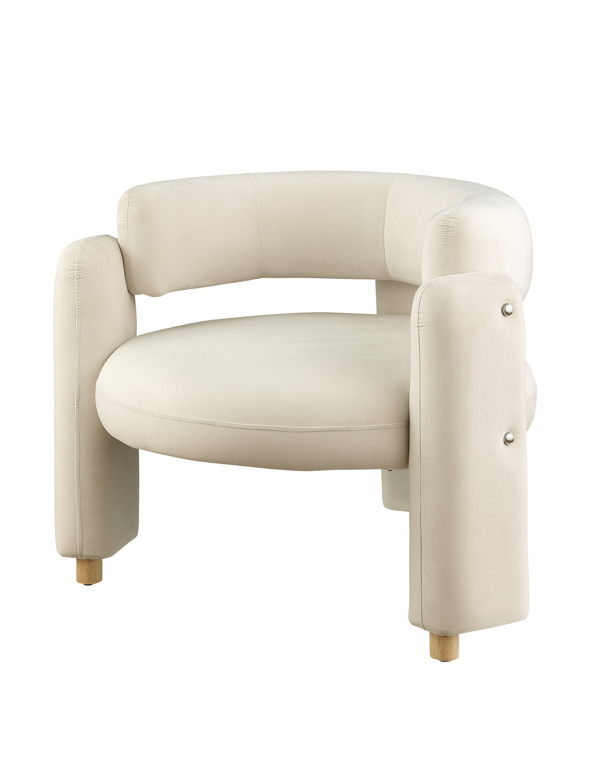 Accent Chair White Fabric
