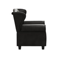 Modern Tufted Push Back Armchair Technical Leather Chair, Adjustable Single Sofa Chair With Sturdy Wood Legs For Bedroom, Living Room, Small Space Color:Black Black Primary Living Space Mid Century