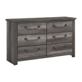 Gray Finish 6 Drawers Storage Dresser 1Pc Wooden Furniture Traditional Design Gray Wood