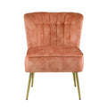 Burnt Orange Tufted Wingback Accent Chair Orange Primary Living Space Modern Velvet