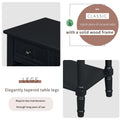 Narrow Console Table, Slim Sofa Table With Three Storage Drawers And Bottom Shelf Black Black Solid Wood Mdf