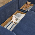 Modular Corduroy Upholstered 3 Seater Sofa Bed With Storage For Home Apartment Office Living Room, Free Combination, L Shapedblue Blue Wood Primary Living Space Medium Soft Pillow Back Eucalyptus Square Arms Foam Corduroy 3 Seat