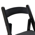 Upholstered Folding Chair, Space Saving,Easy To Carry, 4Pcs,Black Cushion Black Shelf,Dining Room Black Solid Wood