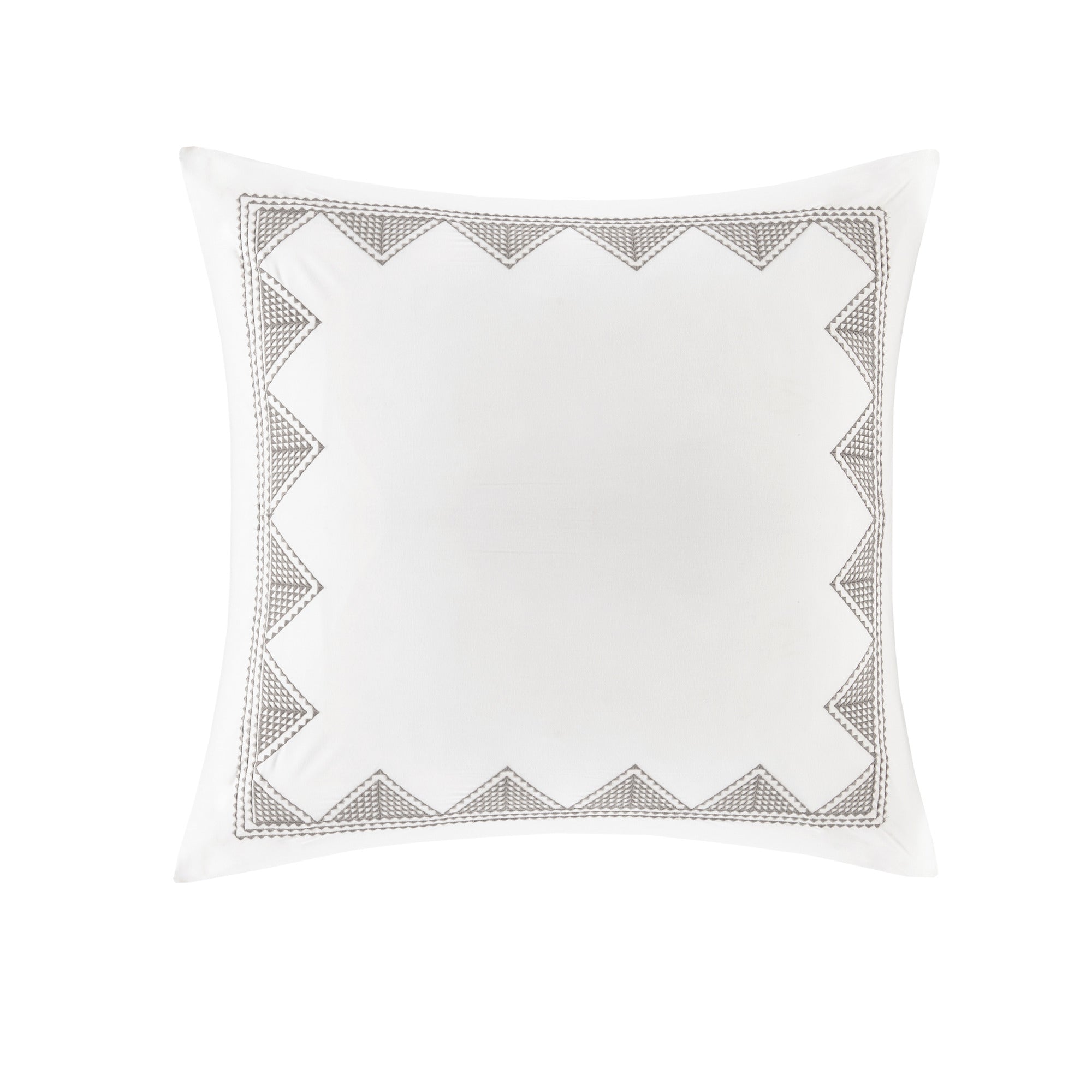 Cotton Embroidered Euro Sham White Euro Sham White Cotton