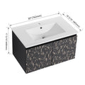 30'' Floating Wall Mounted Bathroom Vanity With Ceramics Sink & Soft Close Cabinet Door, Kd Package Black Bathroom Modern Plywood