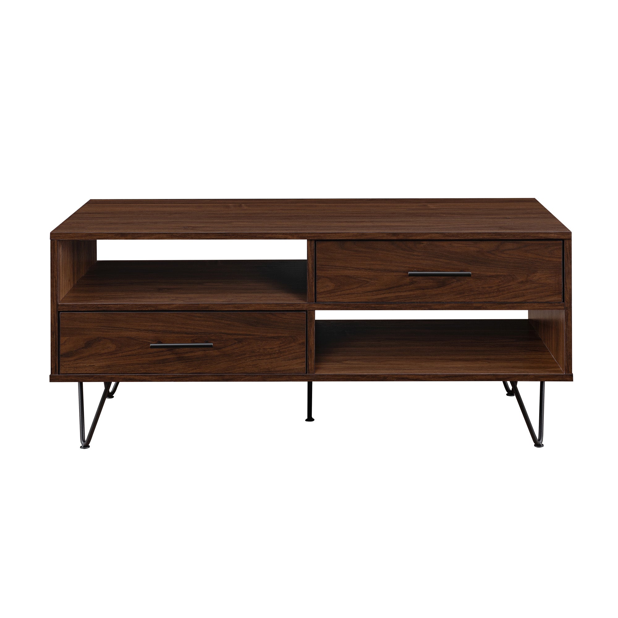 Modern Hairpin Leg Coffee Table Dark Walnut Dark Brown Mdf Mdf