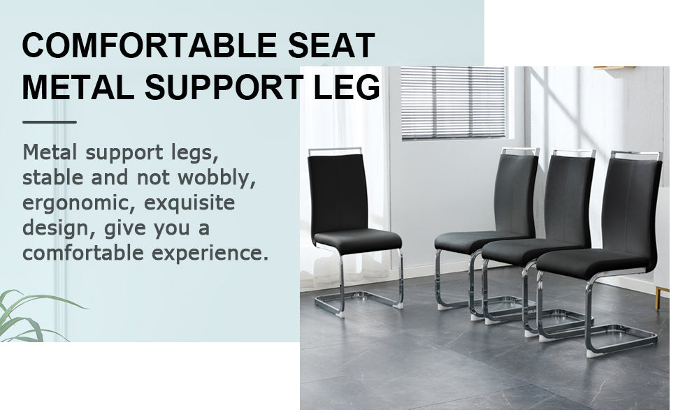 Table And Chair Set. Large Modern Rectangular Table With Glass Top And Silver Metal Legs. Furnished With Soft And Comfortable Pu Chairs With Faux Leather Upholstered Seats And Silver Metal Legs. Black Silver Seats 8 Glass Metal