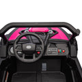 24V Two Seater Kids Ride On Utv W Parents Remote Control,Four Wheel Suspension,Slow Start,Large Wheel Design,Anti Collision Bar,Storage Space,Music,Usb,Bluetooth,Volume Control,Led Lights For Kids 3 . Pink 100 149 Lbs Polypropylene