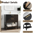 30 Inch Bathroom Vanity With Sink And 2 Soft Close Drawers, Golden Handle Bvb01030Bctg Bl9075B Black Chestnut Bathroom Modern Plywood