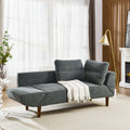 Convertible Futon Sofa Bed, Comfy Loveseat Sleeper Sofa With Adjustable Armrest, Strengthen Wood, Thick Padded Cushion, Small 2 Seater Couch For Living Room, Bedroom, Grey Grey Foam 2 Seat