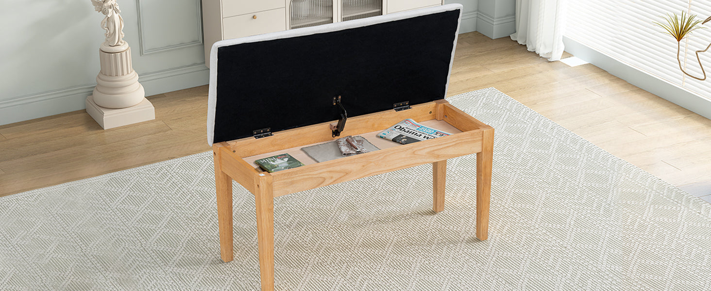 Farmhouse 6 Piece Dining Table Set With Storage Table, Kitchen Table Set With Drawer, Storable Bench And Upholstered Dining Chairs, Natural Beige Wood Dining Room Bench Seating Acacia Rectangular Dining Table With Chair And Bench Upholstered Chair Wood