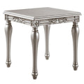 Platinum End Table With Turned Leg Silver Primary Living Space Rubberwood Square Wood