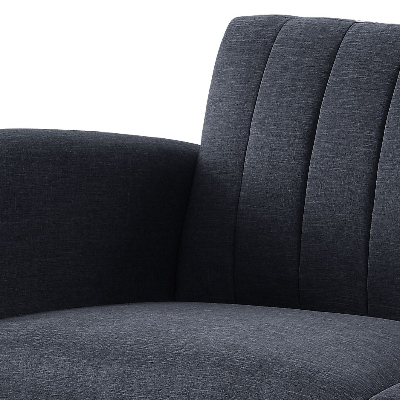 Grey And Walnut Upholstered Adjustable Sofa Grey Linen Wood Primary Living Space Split Back Modern Eucalyptus Foam Linen 2 Seat