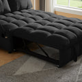 Modern Sofa Velvet Pull Out Bed,Independently Removable Backrest, Have Usb Port And Swivel Phone Stand ,Black Black Wood Velvet 2 Seat