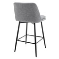 Counter Height Swivel Bar Stools Set Of 2, 360 Swivel Upholstered Barstools With Back And Metal Legs, 25.6