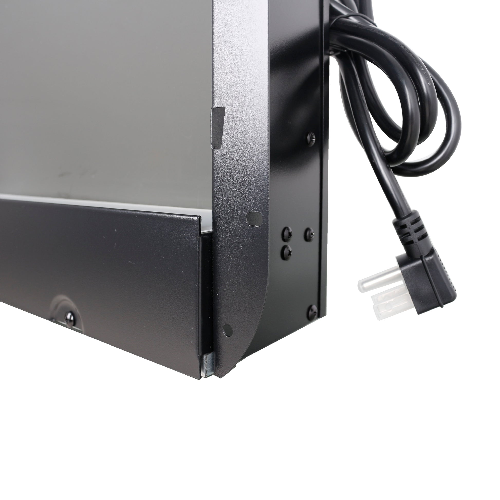 50 Inch Recessed Ultra Thin Tempered Glass Front Wall Mounted Electric Fireplace With Remote And Multi Color Flame & Emberbed, Led Light Heater Antique Black Tempered Glass Sheet Metal Plastic