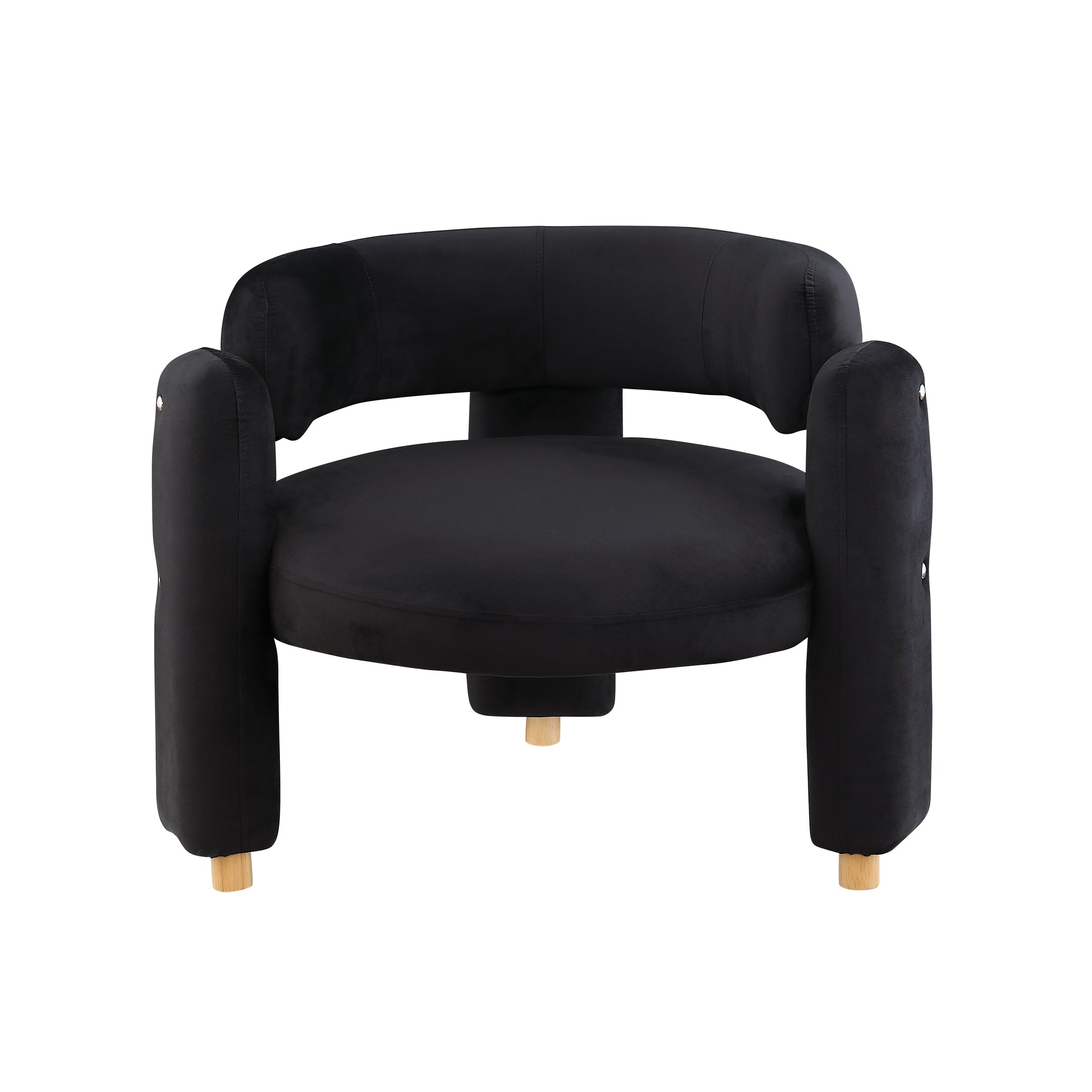 Accent Chair Black Fabric