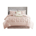 7 Piece Tufted Comforter Set Blush Cal King California King Blush Polyester