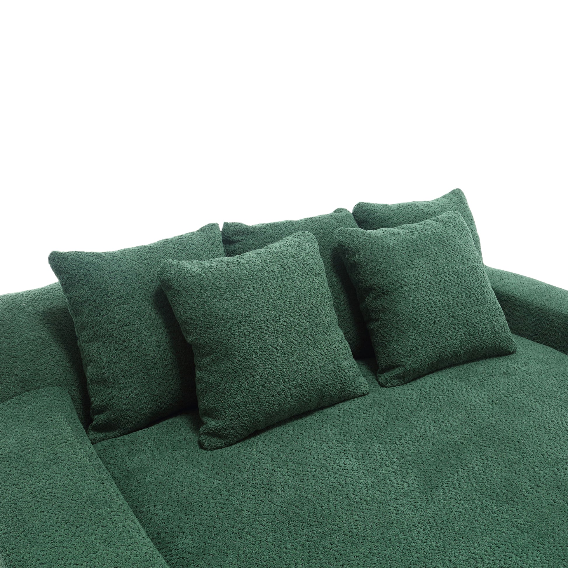 Coolmore Chenille 2 Seater Lazy Sofa With 5 Back Pillows,Comfy Sofa Deep Seat Couch For Living Room,Club Emerald Emerald Chenille 2 Seat