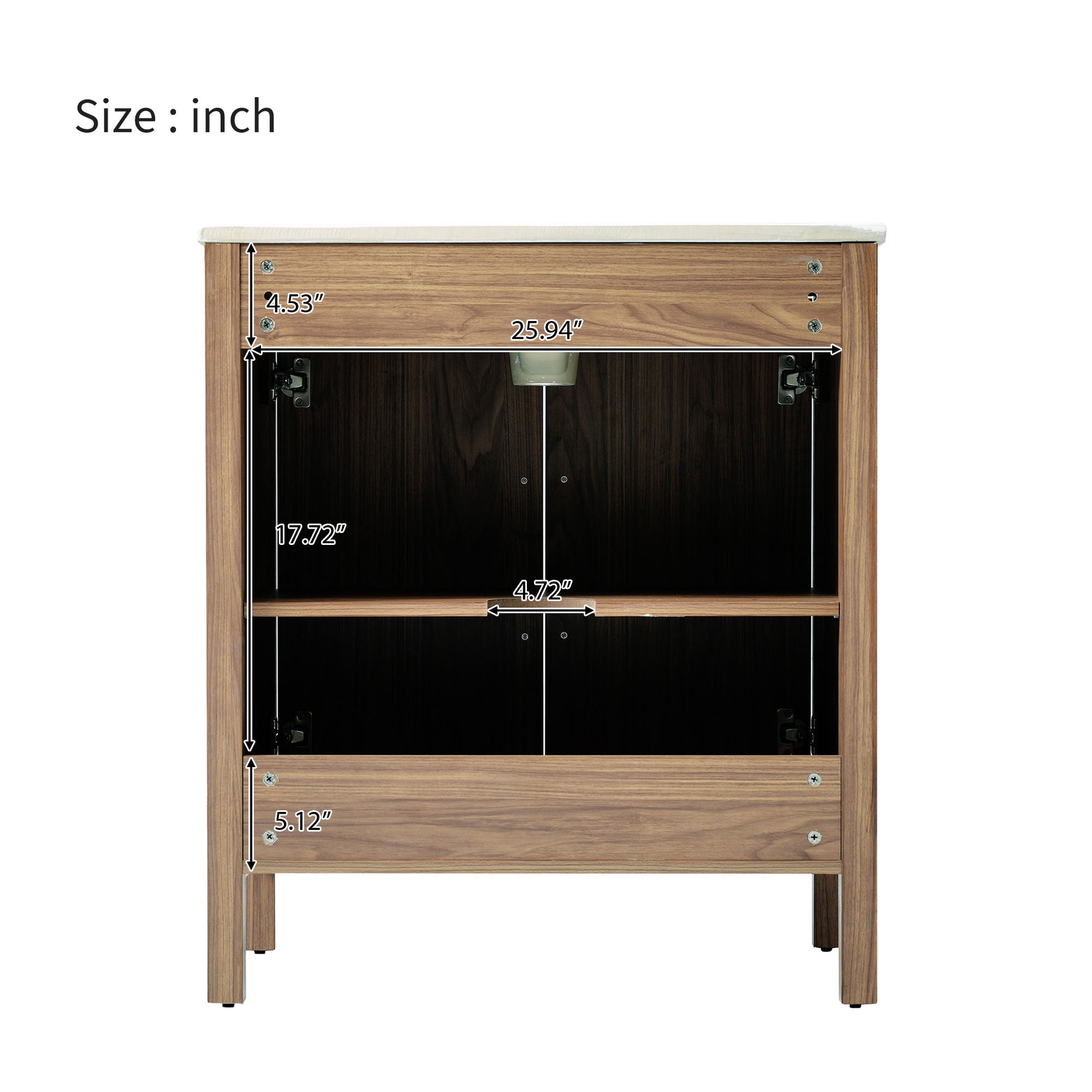 30" Wood Color Bathroom Vanity With Single Sink, Combination Under Counter Sink, Bathroom Storage Cabinet With Soft Closing Door, Multi Function Storage, Solid Wood Frame Wood Bathroom Solid Wood Mdf