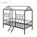 Metal House Bed Frame Twin Size With Slatted Support No Box Spring Needed Black Twin Black Metal