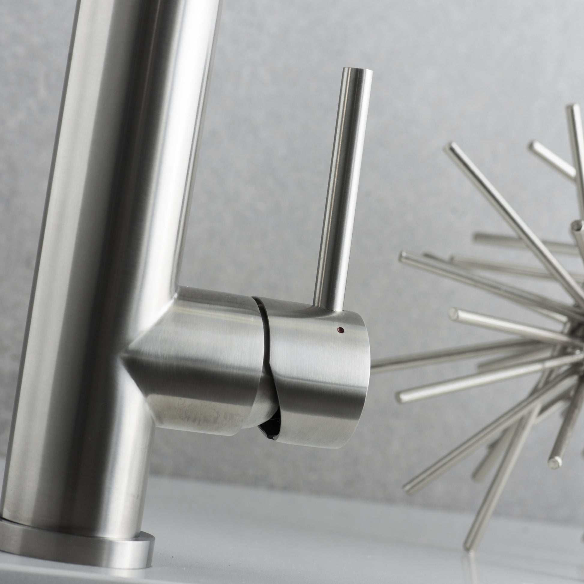 Dax Single Handle Pull Down Kitchen Faucet Brushed Finish Steel Gray Stainless Steel