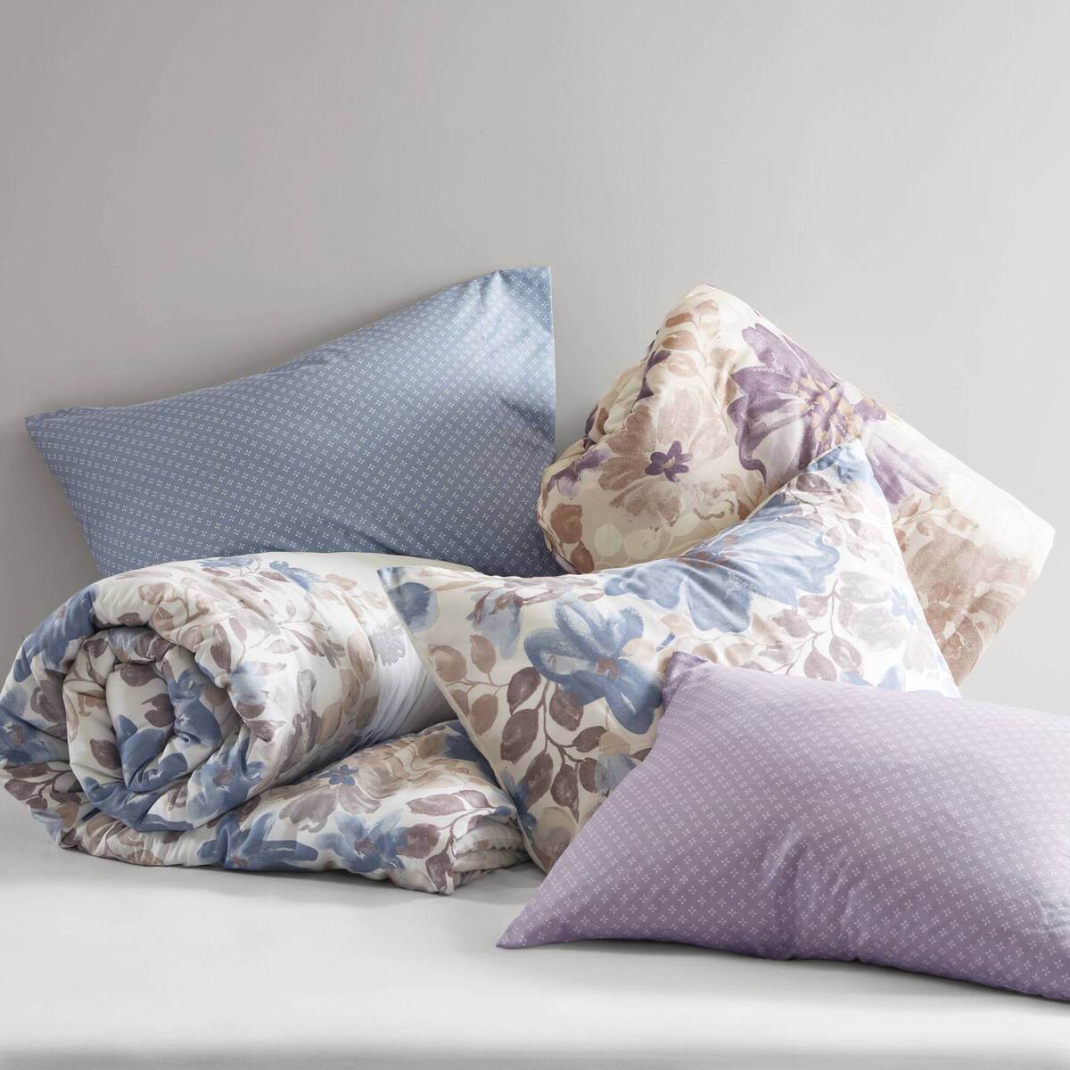 Floral Comforter Set With Bed Sheets Blue King Blue Polyester