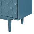 Modern 4 Door Sideboard With Convex Pattern Doors And 2 Silver Handle For Living Room, Dining Room, Kitchen Navy Navy Mdf