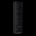 Zachary Black 5 Shelf Slim Bookcase 5 Black Standard Horizontal Primary Living Space Closed Back Wood Wood