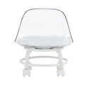 The Small And Cute White Chair With Silky Pulleys Can Move Freely, Which Is Suitable For Use In Various Scenes, And Is A Good Choice For Fashion Style. White Pet