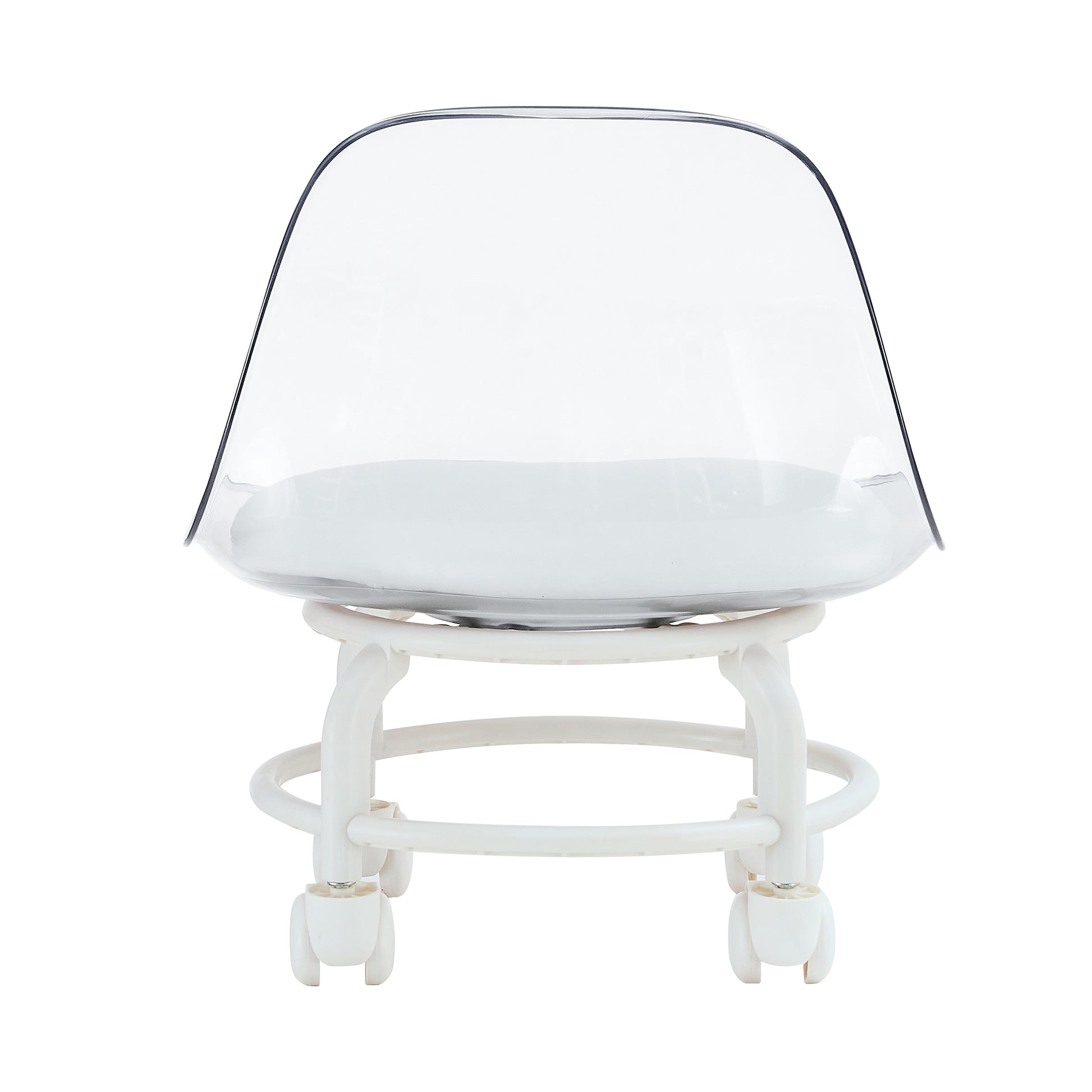 The Small And Cute White Chair With Silky Pulleys Can Move Freely, Which Is Suitable For Use In Various Scenes, And Is A Good Choice For Fashion Style. White Pet